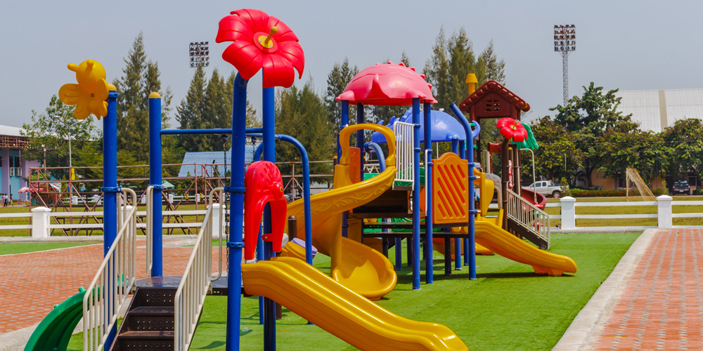 Playground turf for commercial applications