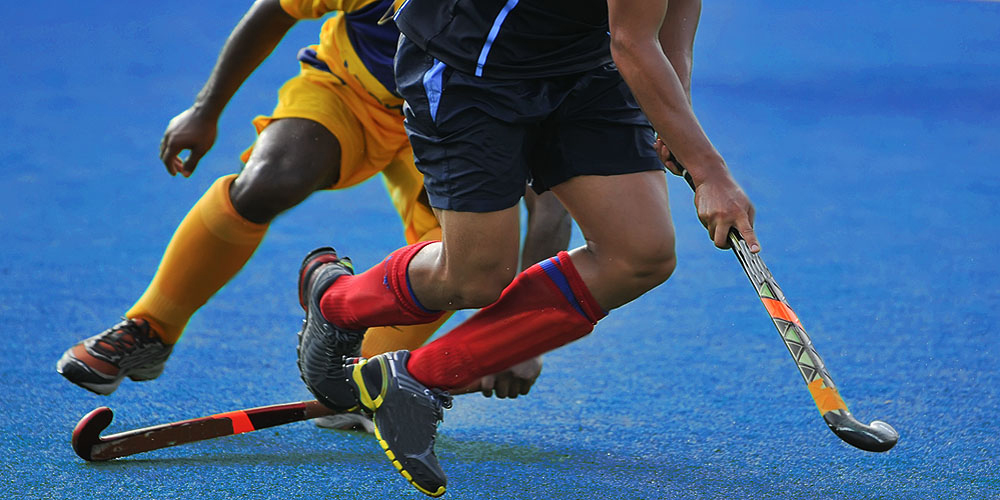 Artificial field hockey pitch at the Rio Olympics.