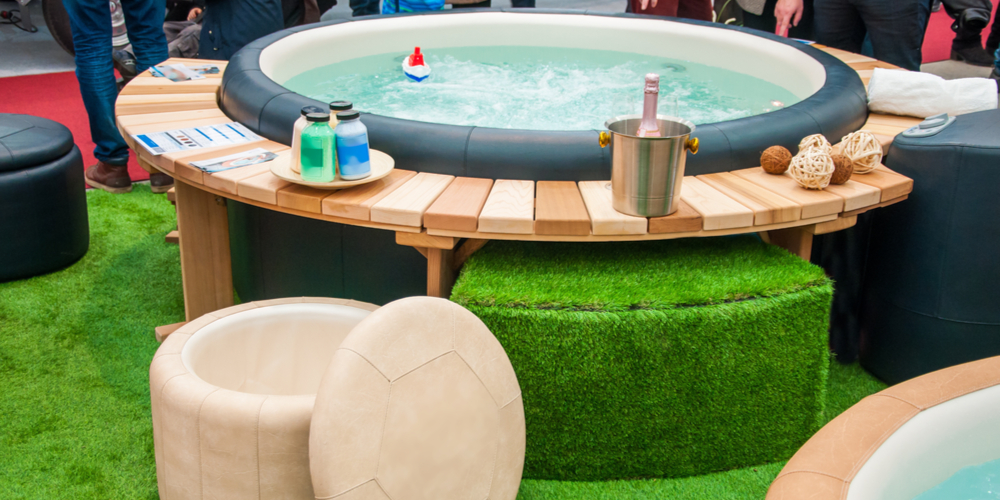 Use artificial grass to turn your hot tub area into a no maintenance oasis. Read the Watersavers Turf blog to learn how.