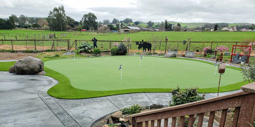 Pro Putt-44 and Supernatural-60 artificial turf used for a putting green.